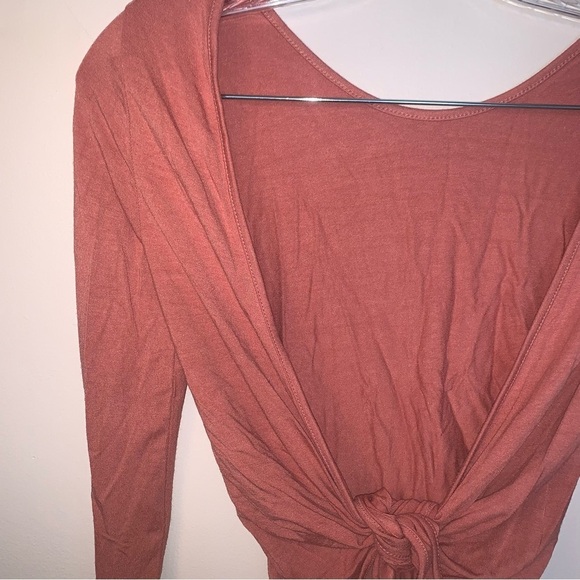 Aritzia Wilfred Free Taja T-shirt Canyon Rose Open Back Tie Up XS - Picture 6 of 8